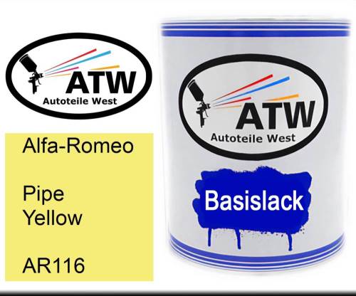 Alfa-Romeo, Pipe Yellow, AR116: 1L Lackdose, von ATW Autoteile West.